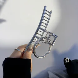 Ruoshui Woman Silver Metal Hair Claws Clips Women Round Barrettes Women Hair Accessories Lady Hairtrendy Hairpins Hairgrip