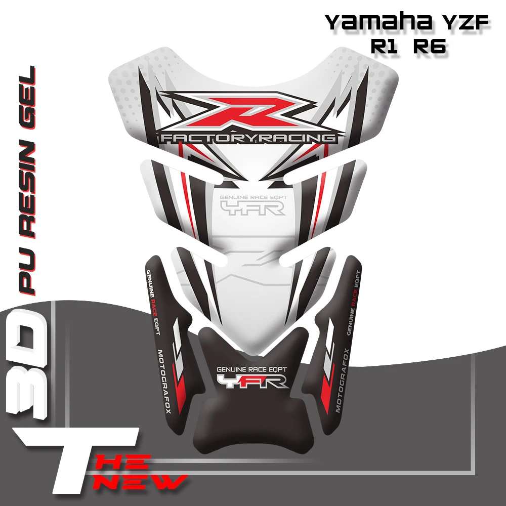 

Hot sell Motorcycle Stickers Fuel Tank Sticker Fishbone Protective Decals 3D Tank Pad For Yamaha YZF R1 R6