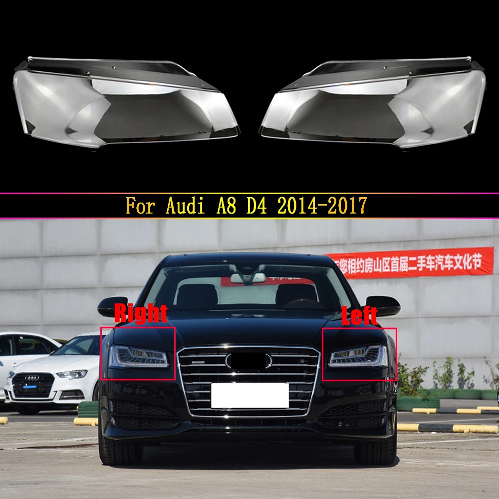 

Auto Head Light Lamp Case For Audi A8 D4 2014 2015 2016 2017 Glass Lens Shell Headlamp Car Front Headlight Cover Lampshade Caps