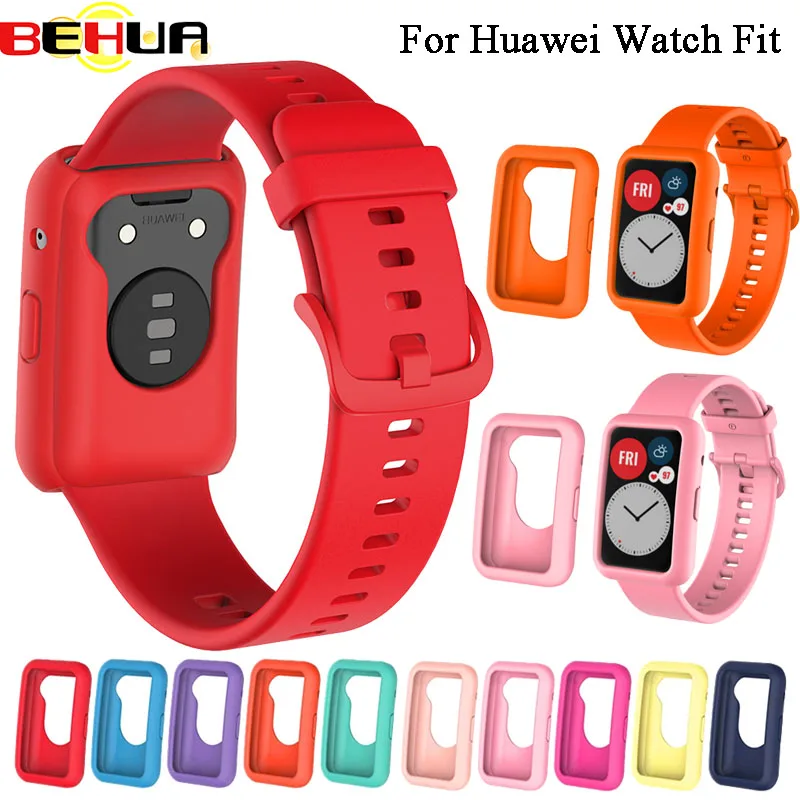 BEHUA Màn Hình Bảo Vệ Đồng Hồ Cho Đồng Hồ Huawei Watch Phù Hợp Mềm Tpu Siêu Mỏng Mỏng Trong Suốt Nắp Bảo Vệ Vỏ Mạ Ốp Lưng trường Hợp