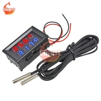 DC 4-28V 4 Digit LED Dual Display Digital Thermometer NTC Waterproof Temperature Sensor Tester Thermograph For Car 5V 12V 24V