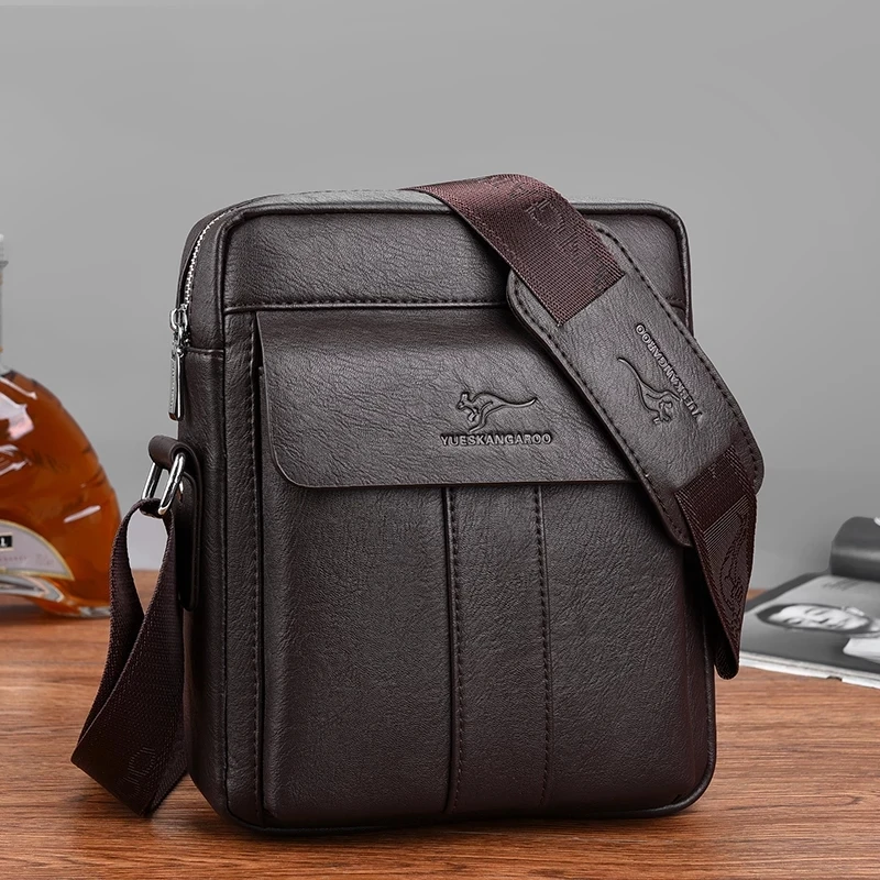 Kangaroo Luxury Brand Vintage Messenger Bag Men Leather Business Shoulder Bags For Man Crossbody Bag Male Side Sling Bag 2021New