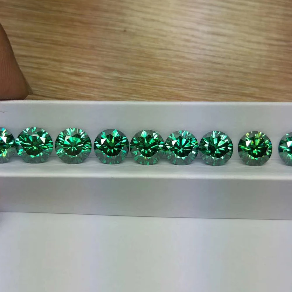 Dark Green Moissanites 3.0~12mm By Excellent Cut Loose Moissanits Carat Stone For Wendding Ring Setting