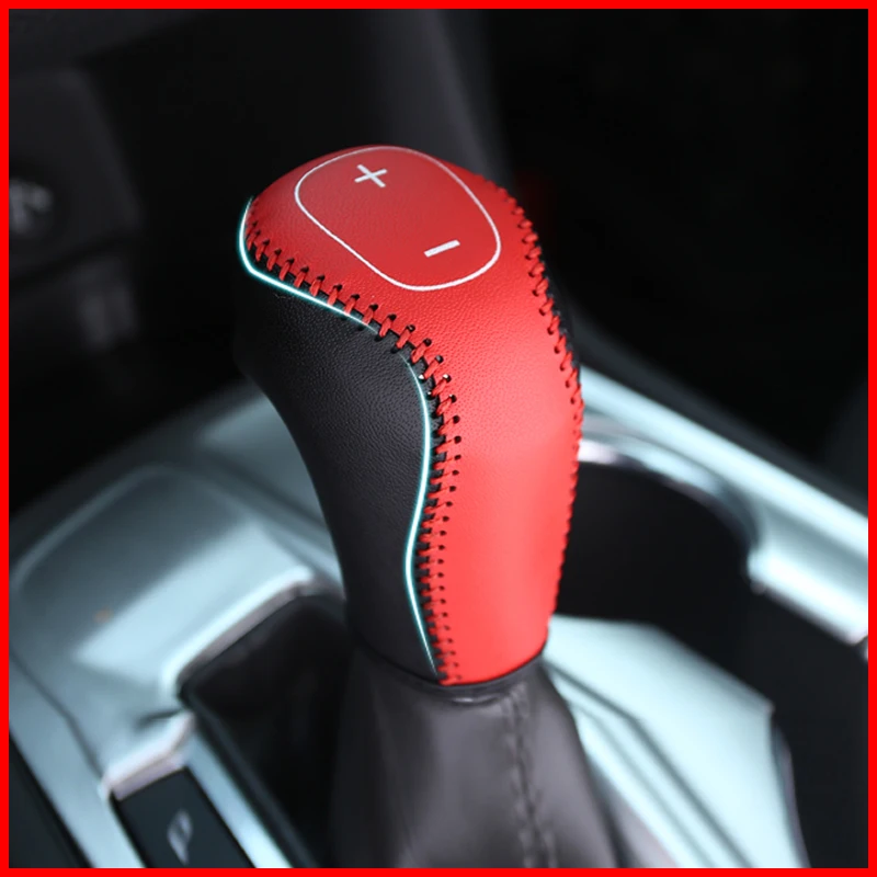 Car Gear Covers DIY Hand-stitched Genuine Leather Gear Shift Knob Cover For Chevrolet Equinox 2017 2018 2019 Accessories