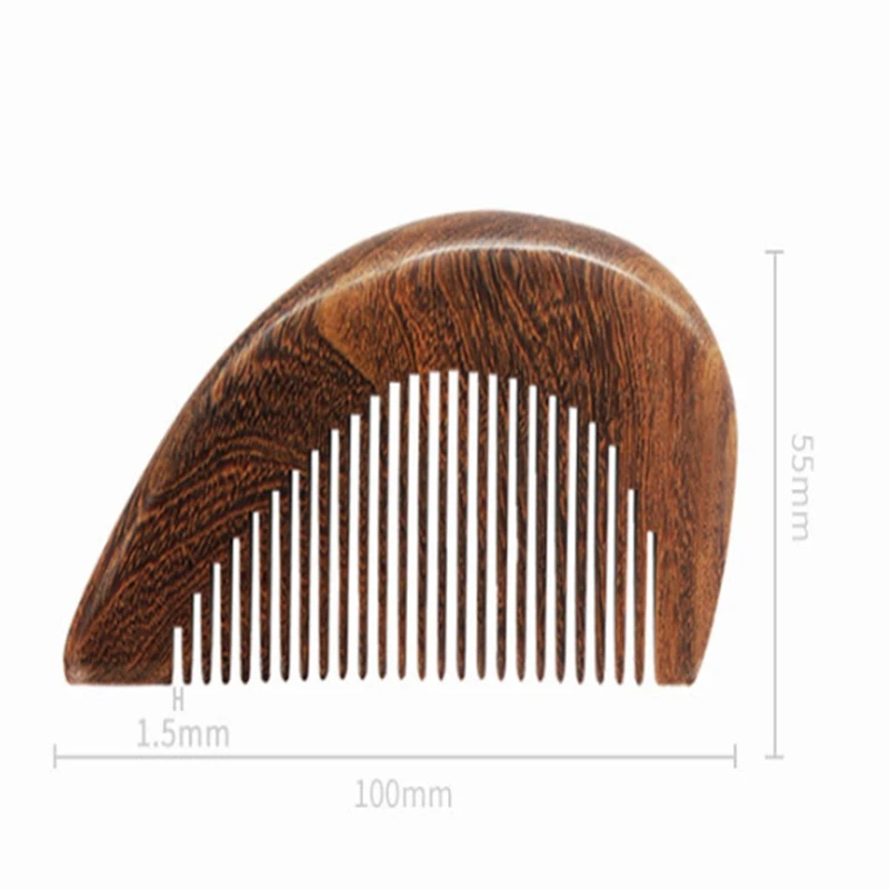 100pcs Black sandalwood Heart shaped comb Wood Massage straight hair combs For lovers