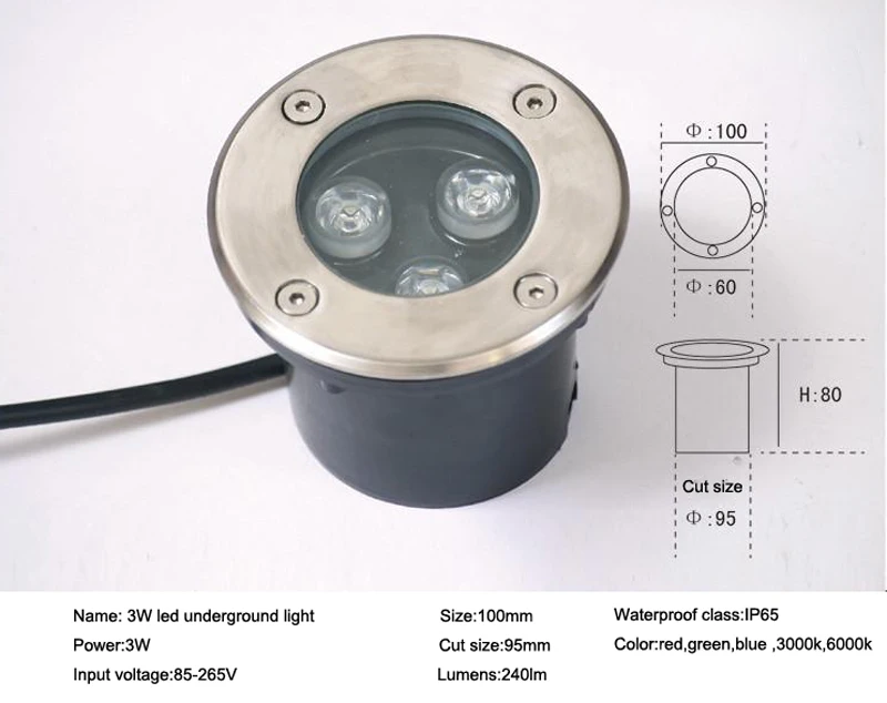 Nuevo 1w / 3w / 5w / 6w / 7w / 9w / 12w / 15w / 18w LED suelo de jardín al aire libre lámpara enterrada subterránea Spot