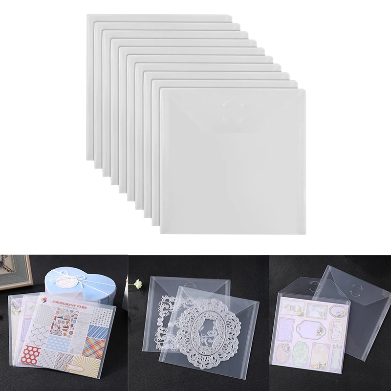 6.4x6.4inches 10PCS/Set Plastic Storage Bag For Scrapbook Paper Cutting Dies Clear Stamp Collection DIY Tools Supplies 2021