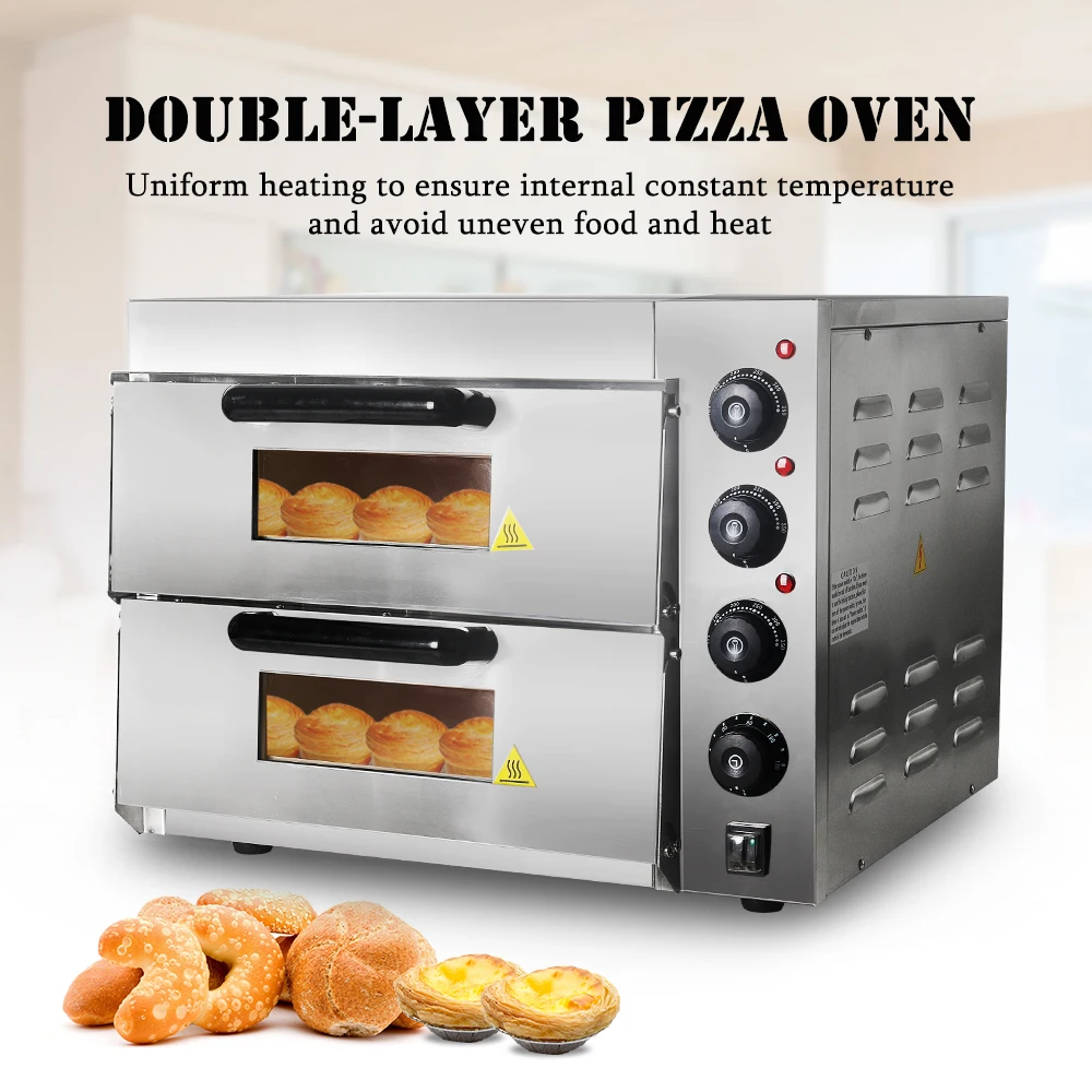 ITOP Commercial Double Layer Baking Oven Machine Electric Kitchen Stainless Steel Roasted Cake Chicken Bread Oven