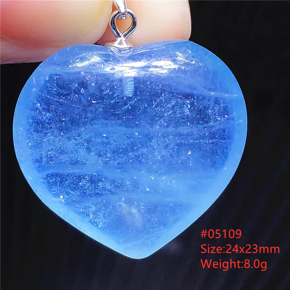 Natural Blue Aquamarine Crystal Pendant Clear Women Man Heart Water Drop Topaz Necklace Brazil AAAAA