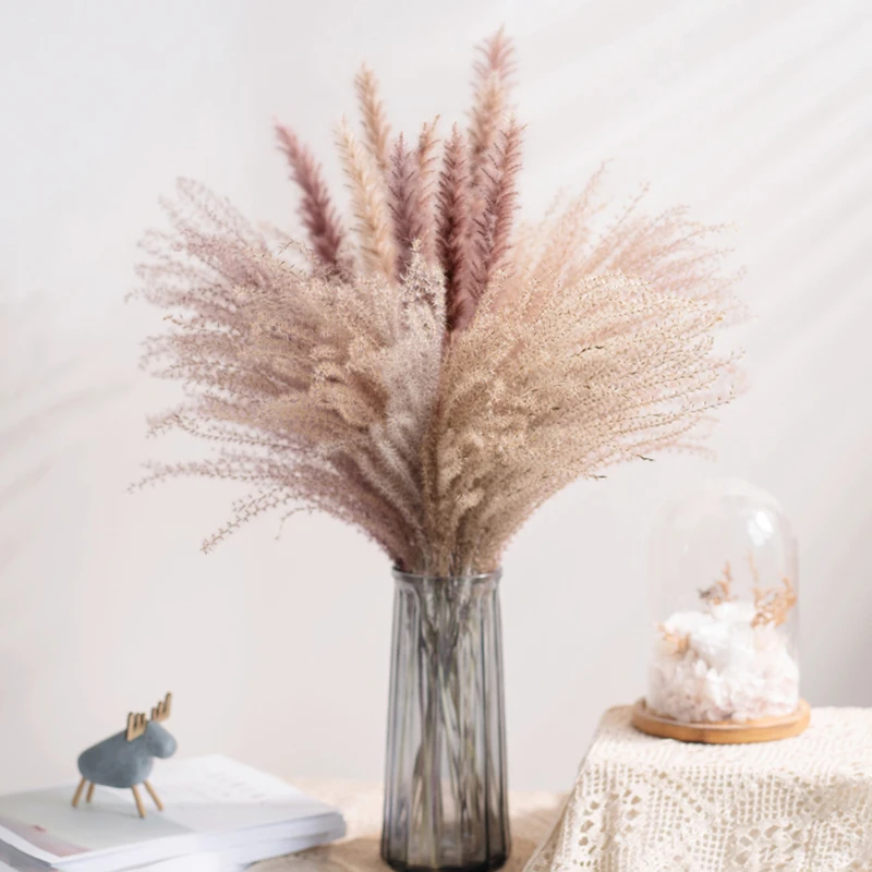 30Pcs Real Dried Reed Flowers Bouquet Home Wedding Decoration Table Flores Preservadas Natural Pampas Grass Decor For Room