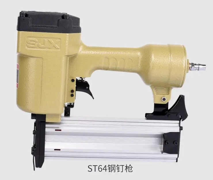 High Quality ST64 T-type Industrial Pneumatic Nail Gun Air Stapler Gun Pneumatic Nailer Gun 32-64m Suit for Trunking/Concrete