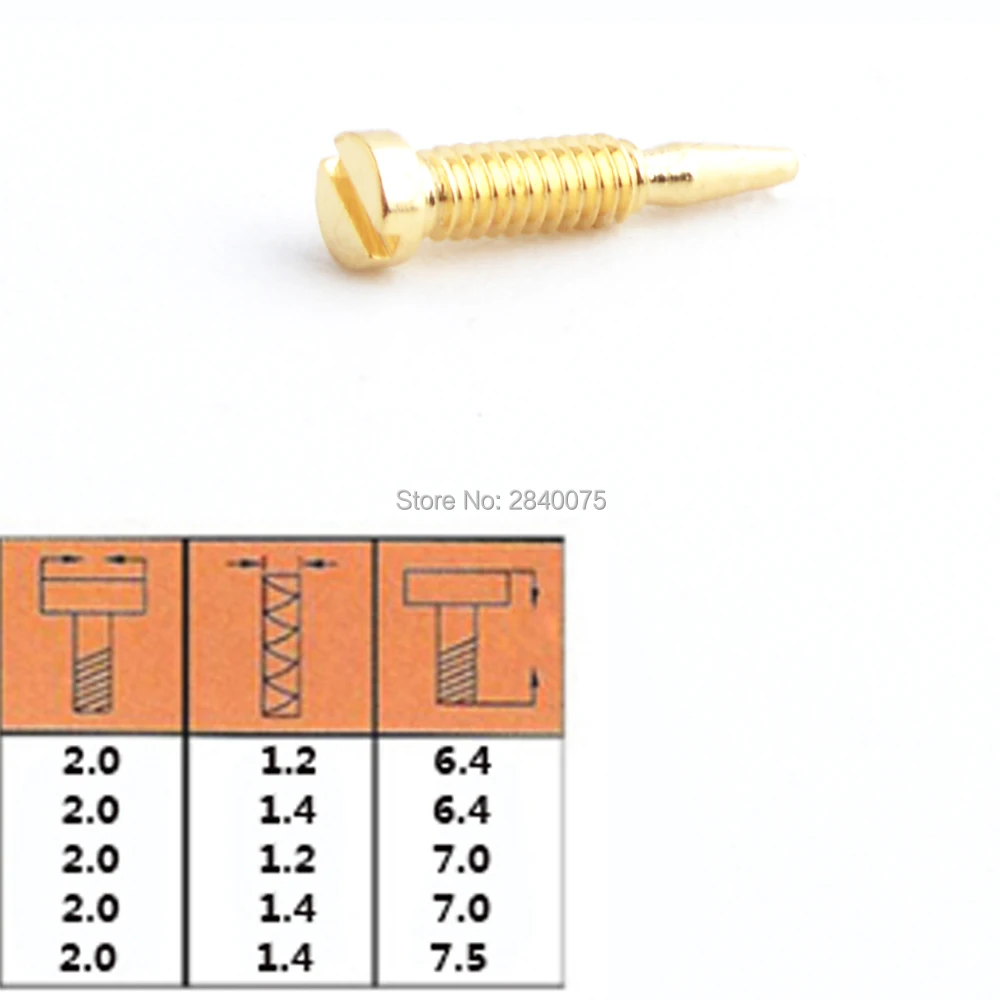 

200pcs gold Screws for eyeglass spring hinge repairing, snap off screws, gold self-aligning screws for spring hinge