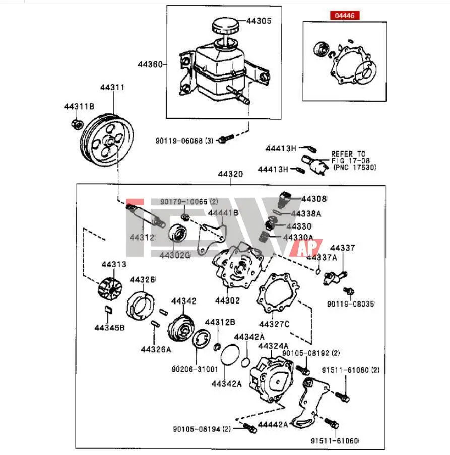 Power steering Pump repair kits gaskets For CAMRY PICNIC HIGHLANDER PREVIA T100