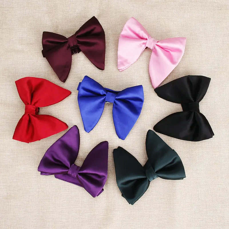 2019 Hot Sale Men's Fashion Big Suits Red Navy Bow Ties For Man Wedding Designer Solid Woven Bowknot Butterfly Tie 9colors