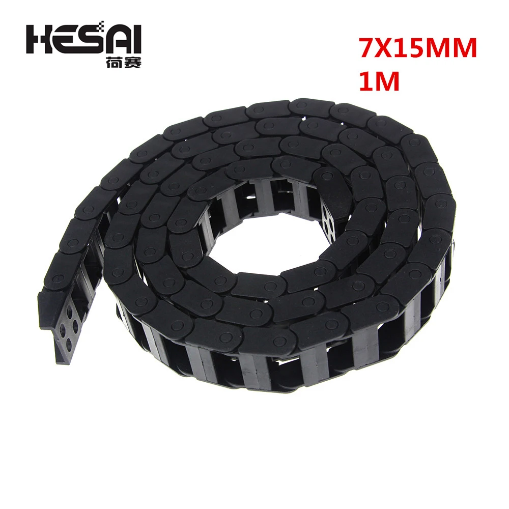 7*15mm L1000mm 7x15mm Cable Drag Chain Wire Carrier With End Connectors For CNC Router Machine Tools