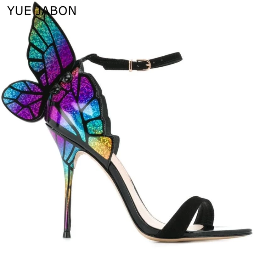 New Design High Quality Women Butterfly High Heels Sandals Exquisite beautiful Wing Shoes Female Banquet Paty Dress Party Shoes