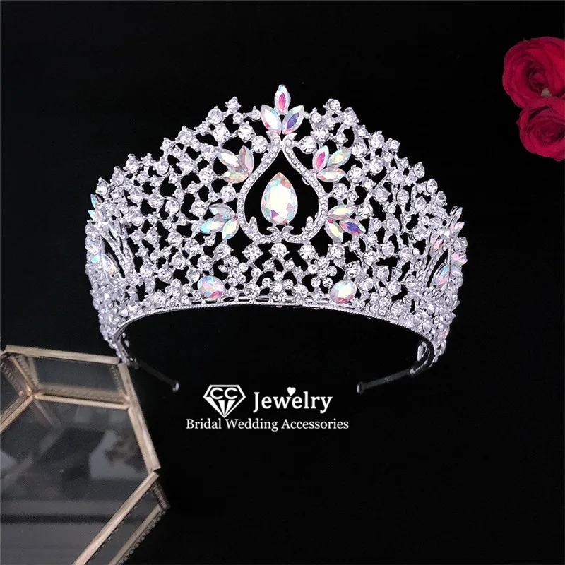 

CC Tiaras and Crowns Hairband Luxury Wedding Hair Accessories for Women Bride Tiara Large Crown Jewelry Engagement Gift HG0305