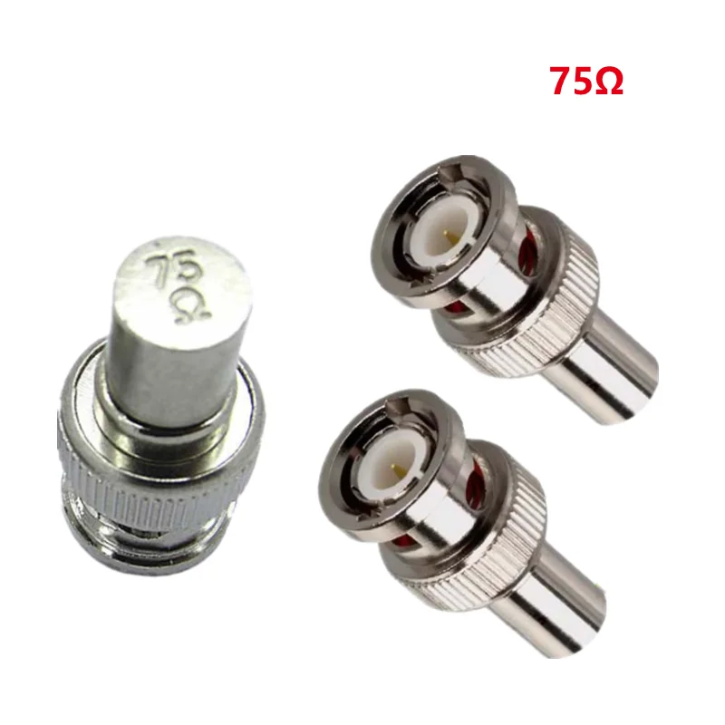 5pcs/lot 50Ohm/75Ohm BNC Male Plug Termination Dummy Load 50/75 Ohm BNC Male Terminator RF BNC Connector for CCTV