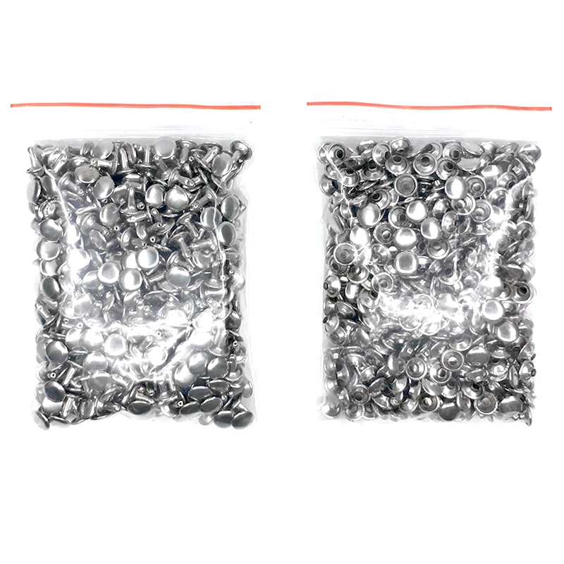 500sets Metal Belt rivets 5mm-15mm Double Cap Rivets Snaps Leather Bag Buttons Clothing nails Shoes Pet Collar Decor Buttons