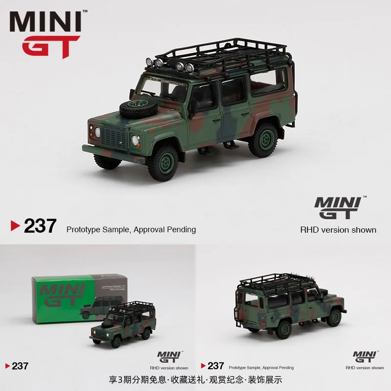 

Mini GT 1:64 Land Rover Defender 110, военный камуфляж, коллекция литых под давлением сплавов, модель автомобиля, украшения