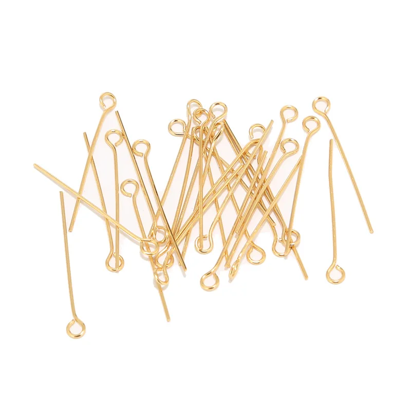 50 pz/lotto In Acciaio Inox Oro Occhio Spilli per Perline FAI DA TE Fare Accessori Dei Monili