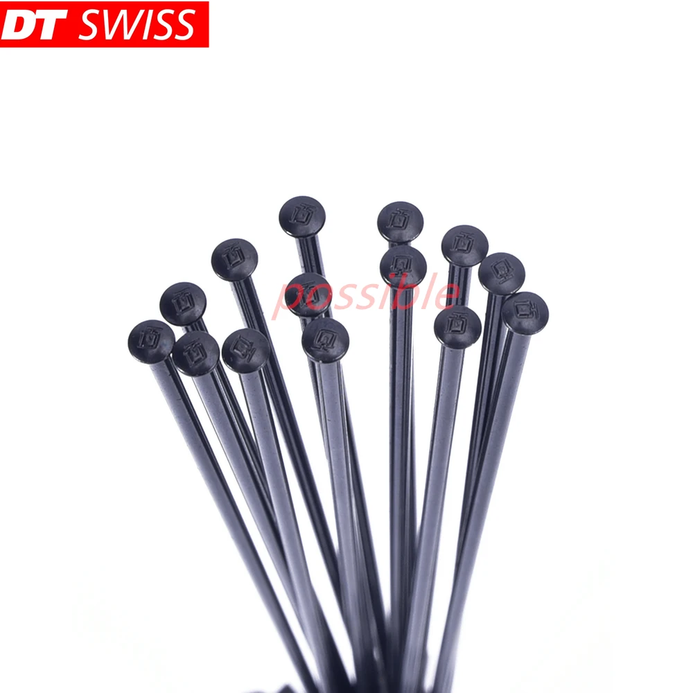 Bicycle spokes DT Swiss Champion 2.0 round spokes J-bend/straight pull head black bicycle spokes with copper cap