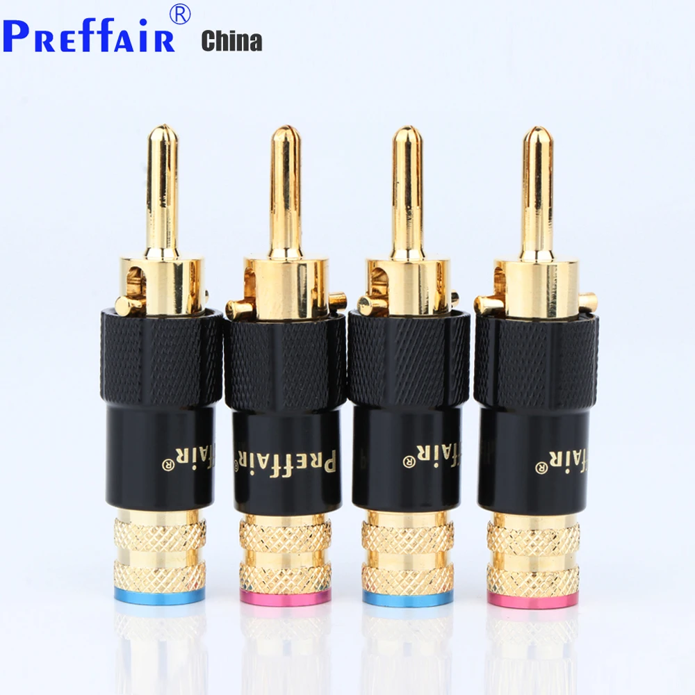 Preffair Bananenstecker mit Selbstverriegelung, Lautsprecherkabel-Bananenstecker mit Schraubverriegelung, Verstärker-Anschluss, HIFI DIY-Buchse – Detail 4