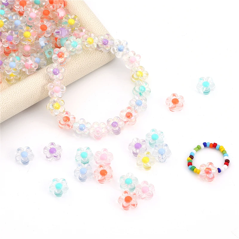 50Pcs 12Mm ดอกไม้ลูกปัดอะคริลิ - Jewelry Making For 5 Year Old บทวิจารณ์และราคา
