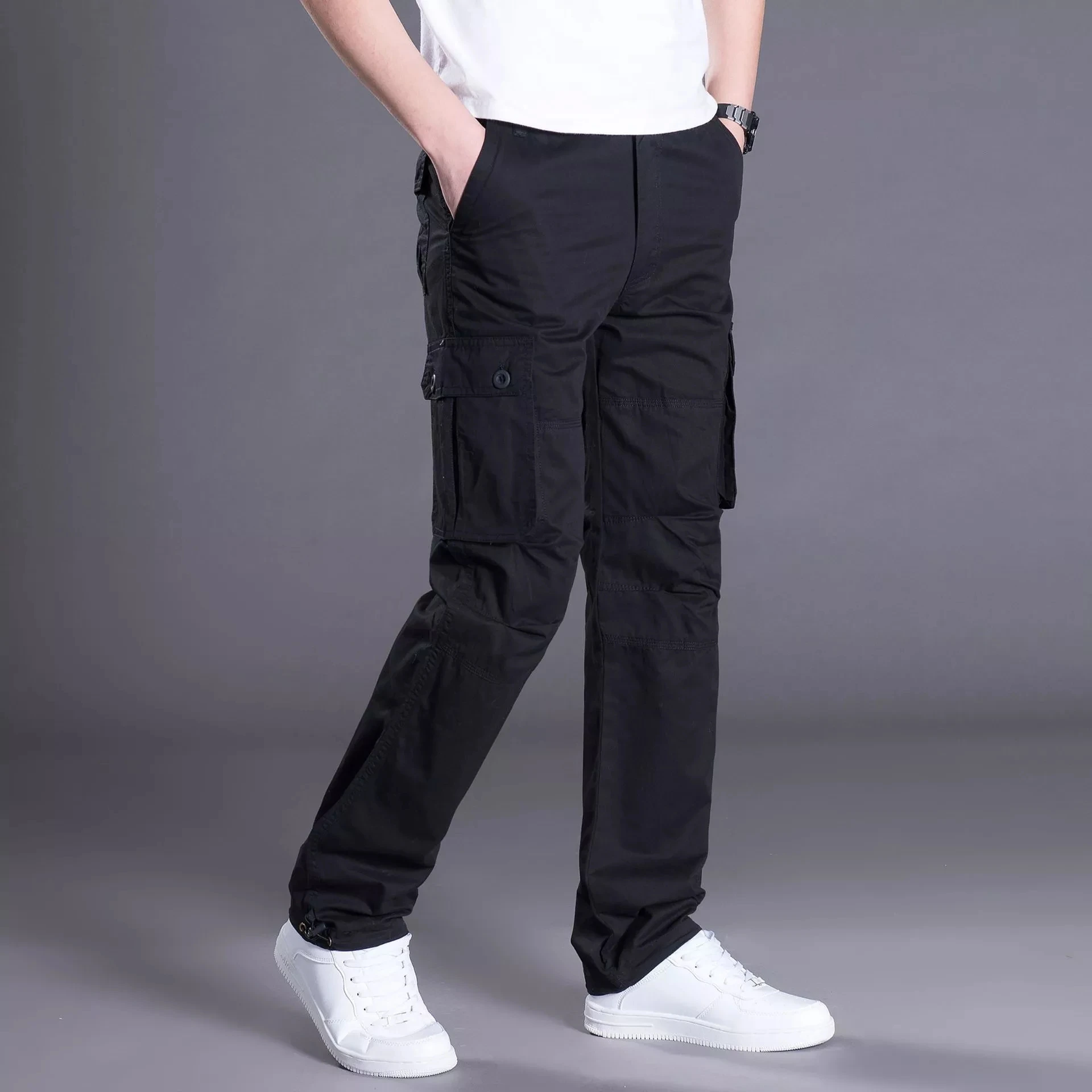 Spring Autumn Men\'s Cargo Pants Mens Casual Multi Pockets Military Large Size Tactical Pants Men Outwear Straight Winter Pants