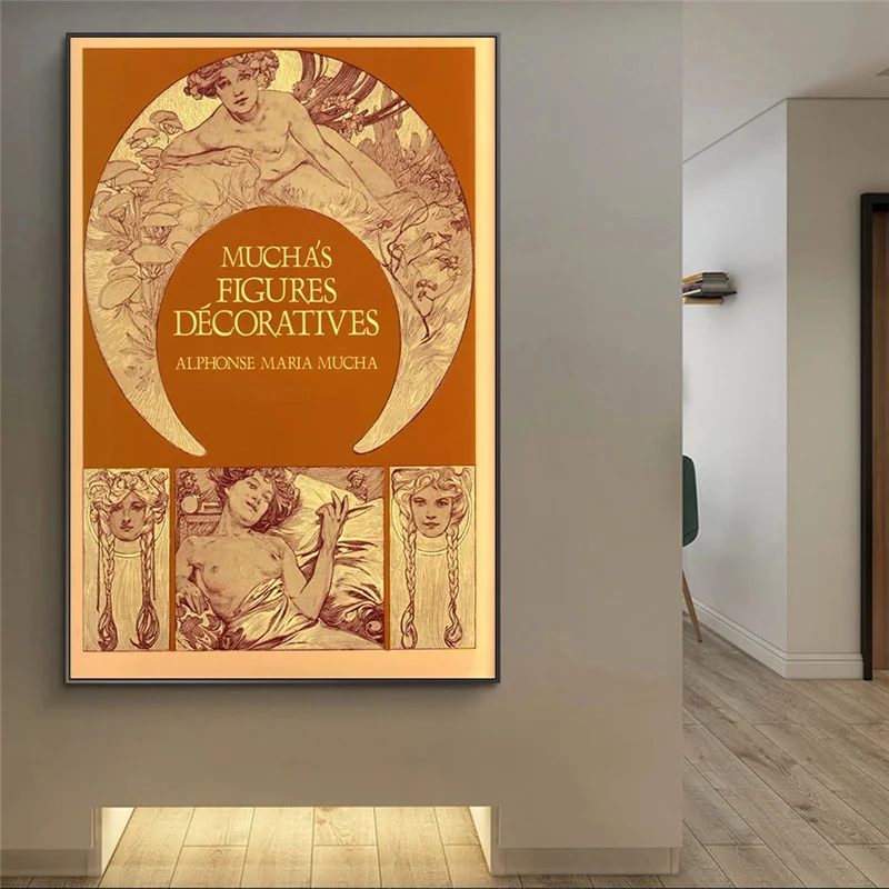 Alphonse Mucha Vintage Illustration Canvas Paintings On the Wall Art Posters And Prints Mucha Art Nouveau Pictures Home Decor