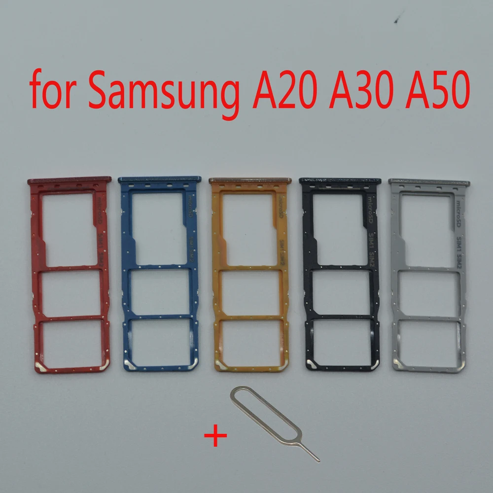 Слот для sim-карты для Samsung Galaxy A20 A30 A50 A205 A305 A505, оригинальный адаптер для телефона Micro SD, держатель для карт, аксессуары