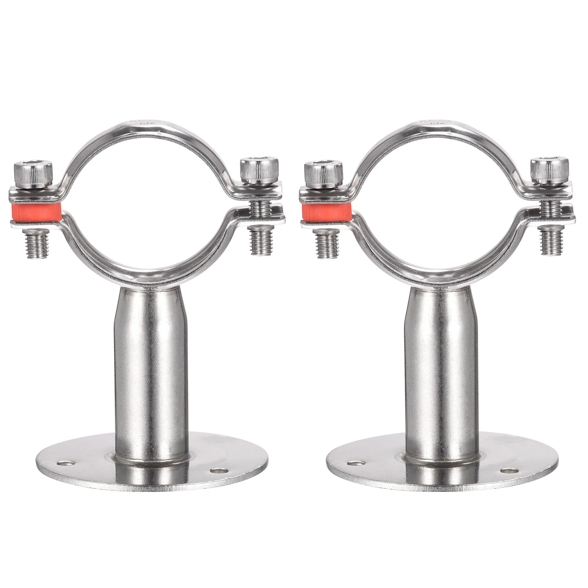 

Uxcell Wall Mount Ceiling Mount Pipe Support, 304 Stainless Steel Adjustable Pipe Strap Clamp for 48-51mm Pipe 2pcs