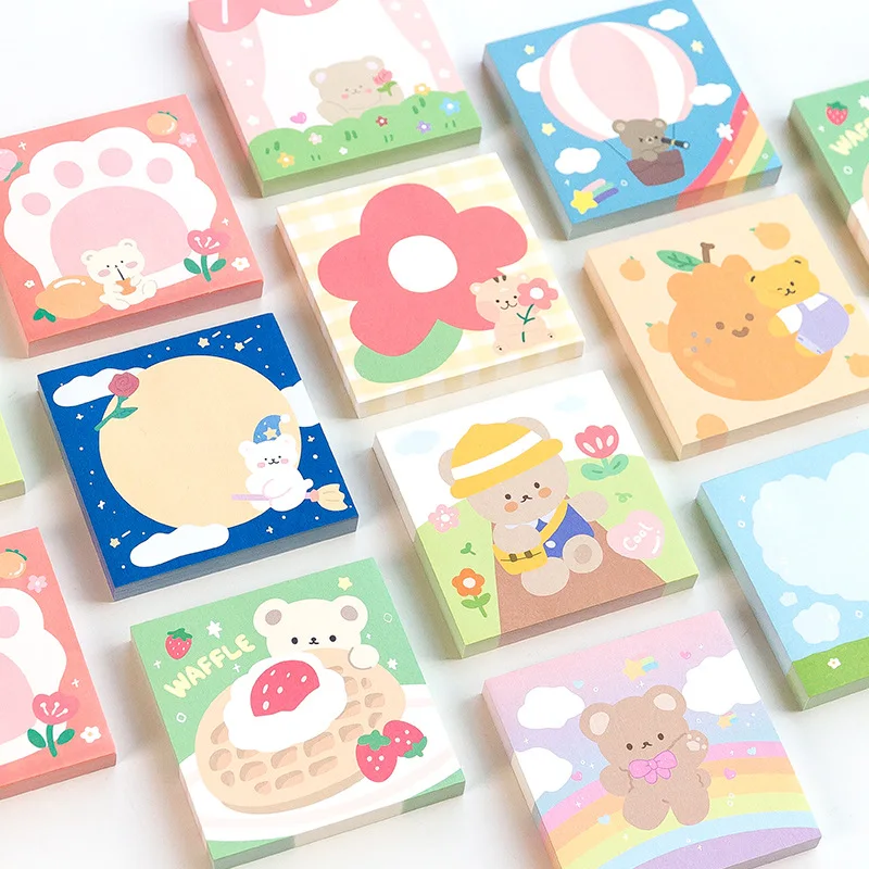 100 Sheets/pad Cute Animal Cartoon Sticky Notes Self-stick Memo Pad Sets For Pet Lovers Girls