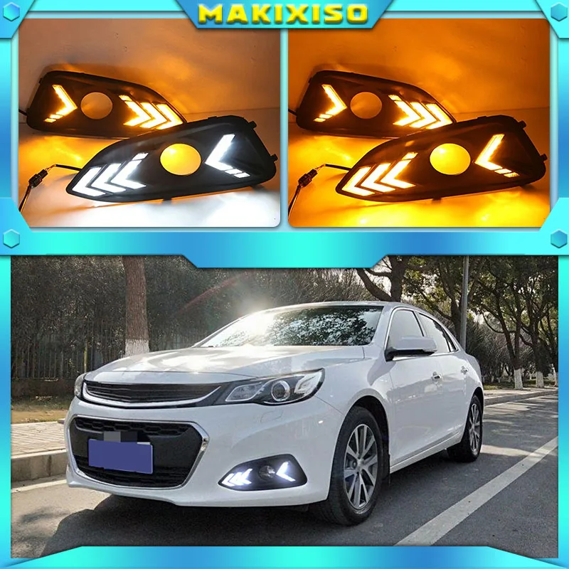 

2PCS For Chevrolet Chevy Malibu 2016-2018 DRL with turn signal Daytime Running Light fog lamp Daylight car styling