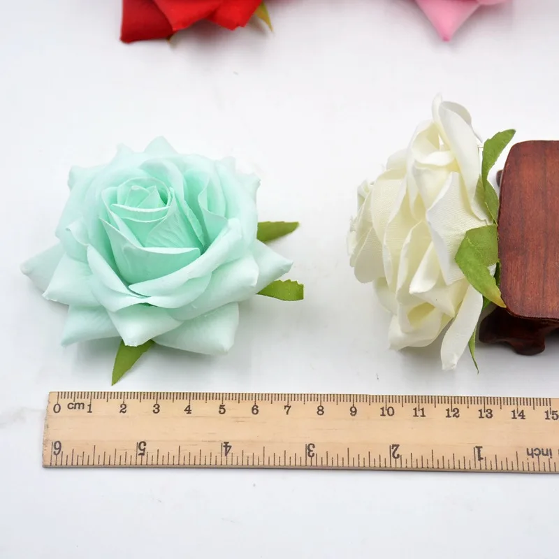 8CM Artificial Silk Fabric Rose Flower Heads For Wedding Party Home Decoration DIY Hat Flower Wall Arch Accessories