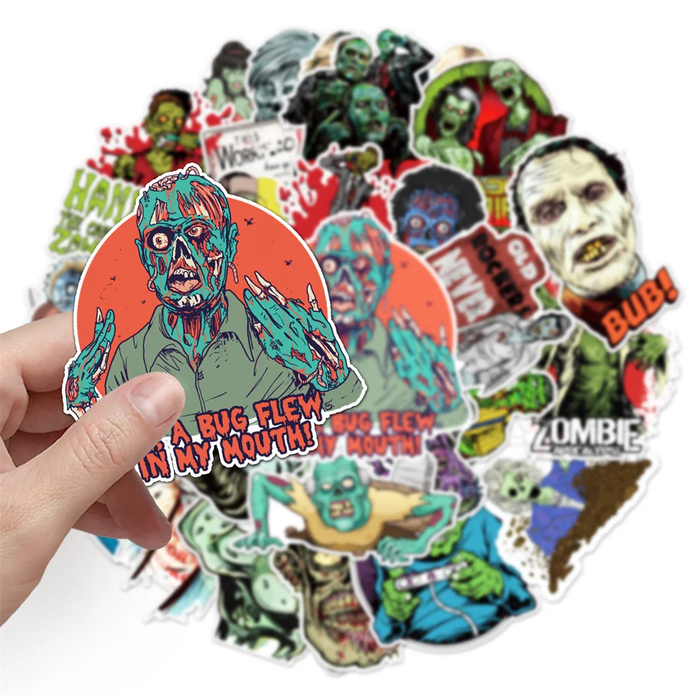 10/30/50PCS Zombie Horror Creative Cartoon Personalized Decoration Graffiti Waterproof Sticker Suitcase Notebook HelmetWholesale