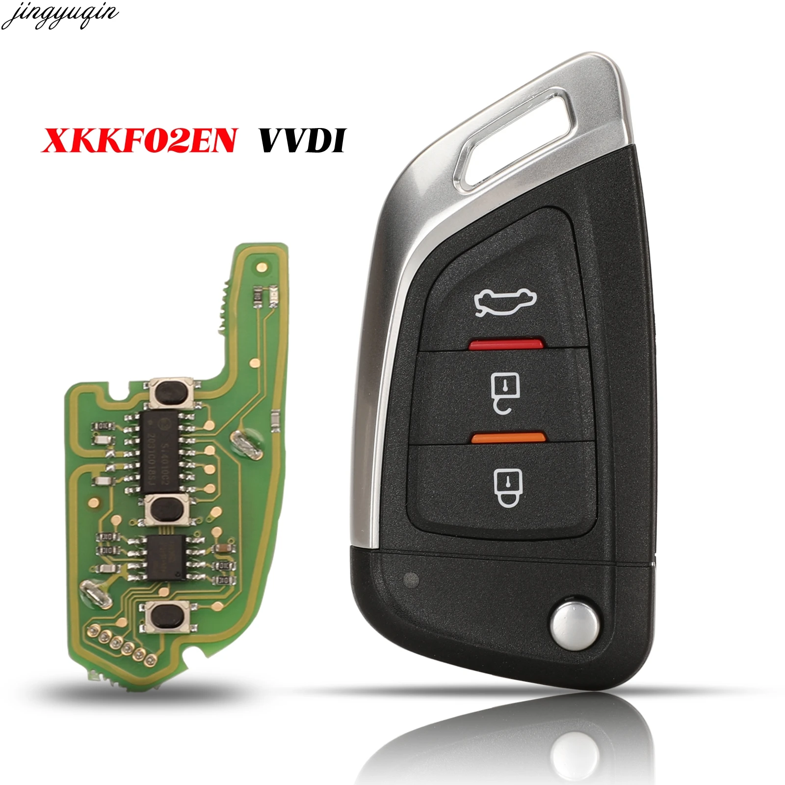 Jingyuqin XKKF02EN/XKMQB1EN/XKKF20EN VVDI2 Mini Key Tool For Xhorse VVDI Wired Remote Control 4 Buttons Smart Car Key