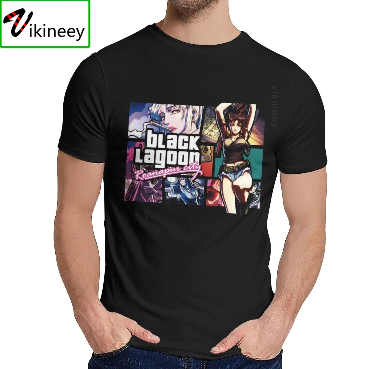 Great Black Lagoon Revy Anime T shirt Streetwear Young Style Classic O-neck Homme Tee Shirt