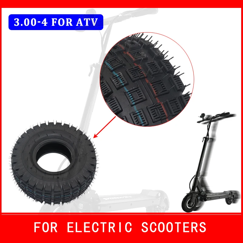 

3.00-4 (10"x3", 260x85) Inner Outer Off-road Tyre for Knobby Scooter ATV and Go Kart Tire Tube Set Electric Scooters