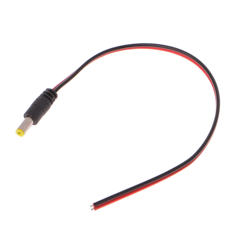 Connecteur d'alimentation cc mâle, 5.5x2.1mm, 5 pièces, pour CCTV, câble PSU Pigtail, Jack 12V, 2022