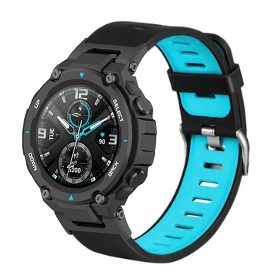 Huami Amazfit T-Rex Pro 용 교체 손목 밴드 Huami Amazfit T Rex Pro Correa 용 실리콘 스트랩 교체 손목 밴드 샤오미