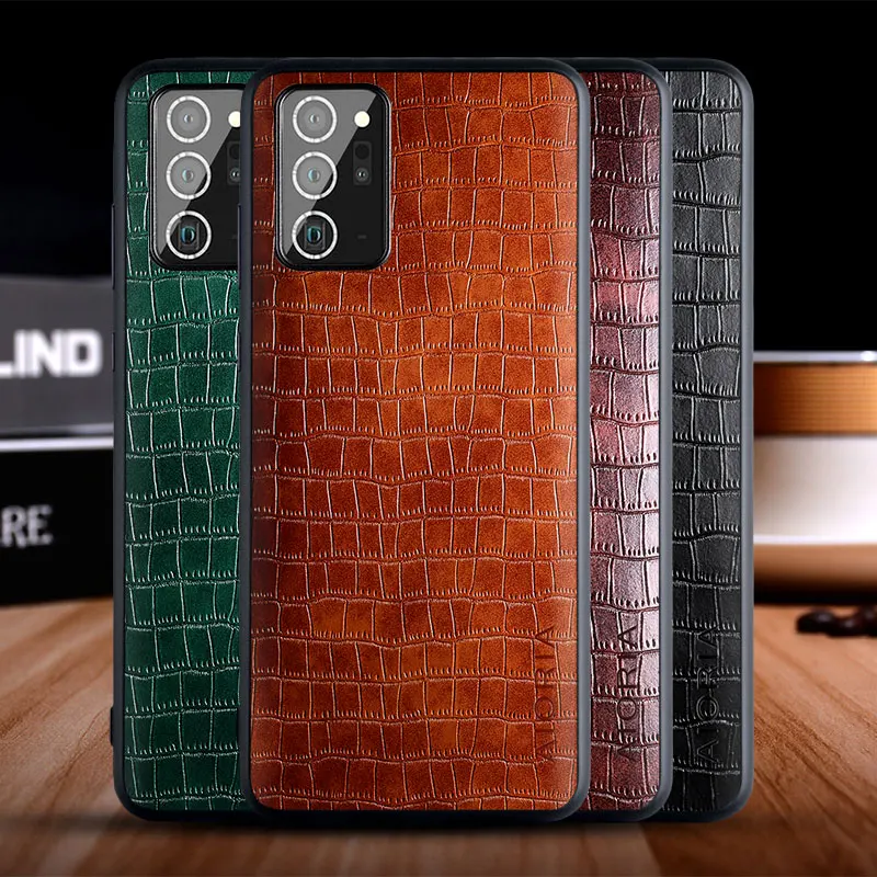 Case for Samsung galaxy Note 20 Ultra funda luxury crocodile pattern leather soft TPU hard cover for samsung note 20 case capa