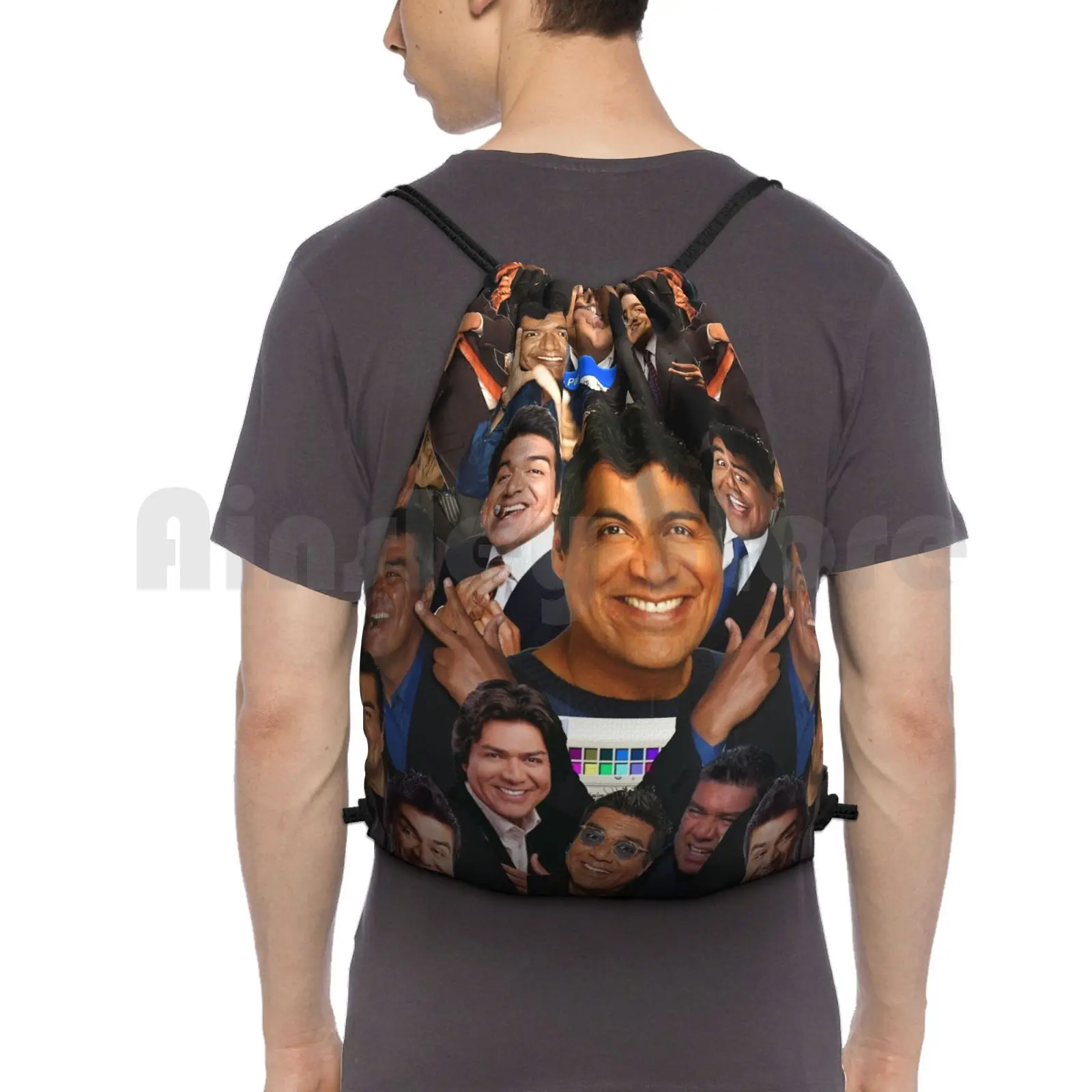 

George Lopez 3.0 Backpack Drawstring Bag Riding Climbing Gym Bag George Tony Lopez Nice Cool Wow Demhunneds Vaporwave