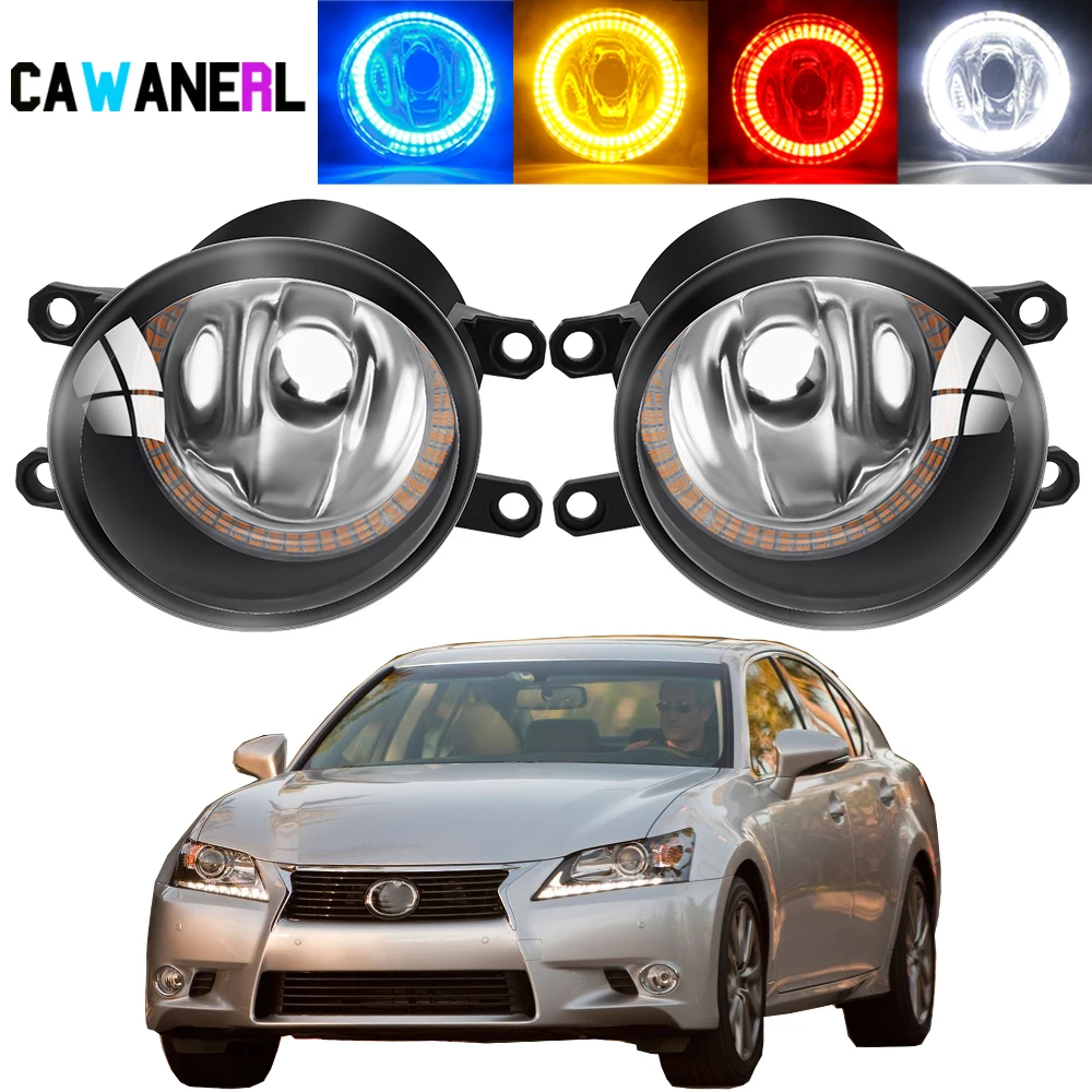 2 X Car Fog Light Assembly Lampshade + 20W Bulbs Angel Eye Fog DRL Daytime Running Lamp For Lexus GS350 GS450h GS460 2011-2015