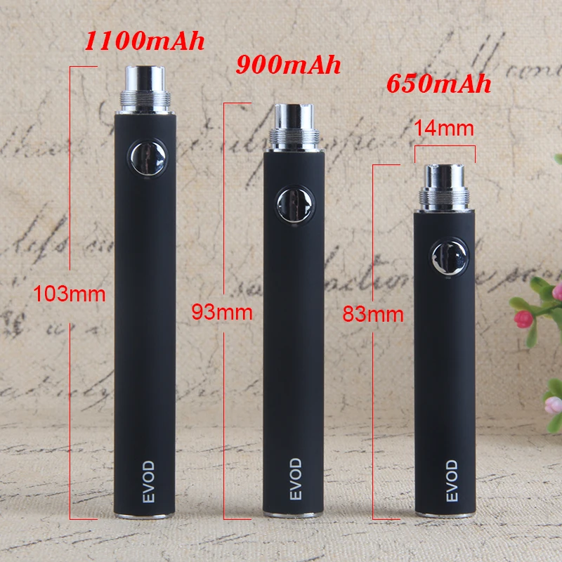 1 sztuk bateria Evod 650mah parownik Ego Vape 510 łączenia gwintowe dla Ce4 Ce5 Mt3 E papieros atomizery Vaper Pen