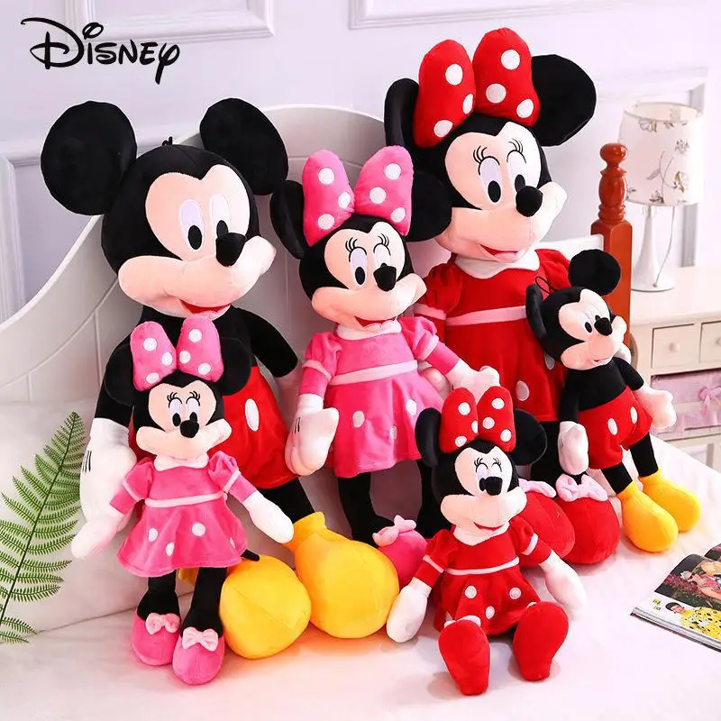 Disney Mickey Mouse Minnie Animal Stuffed Plush Toys Cartoon Princess Cotton Doll Birthday Gift Children Girl Kid New Year Gift