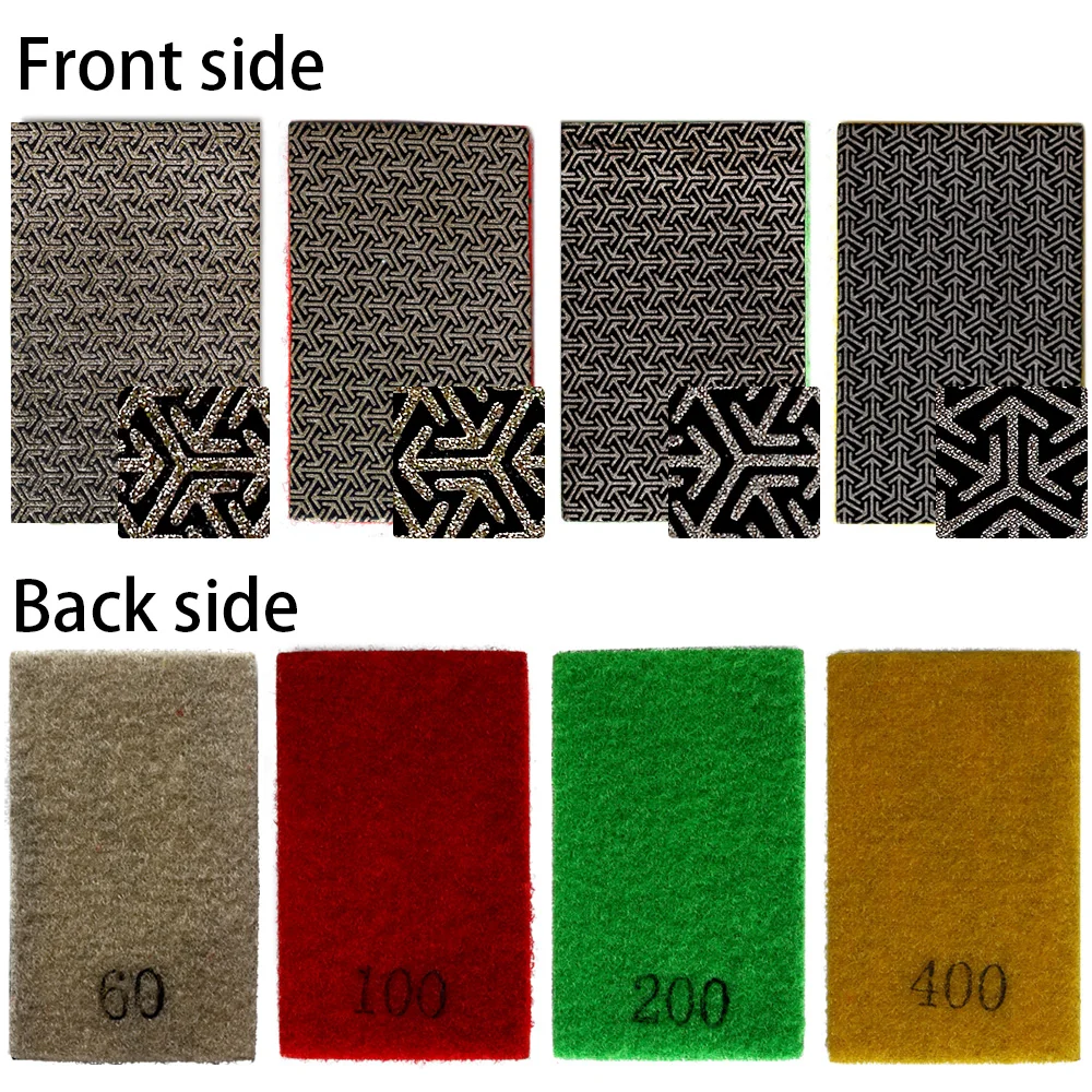 YiJing Diamond Electroplated Hand Polishing Pads 90 x 55mm Glass Ceramic Marble Granite Stone Hand Polishing