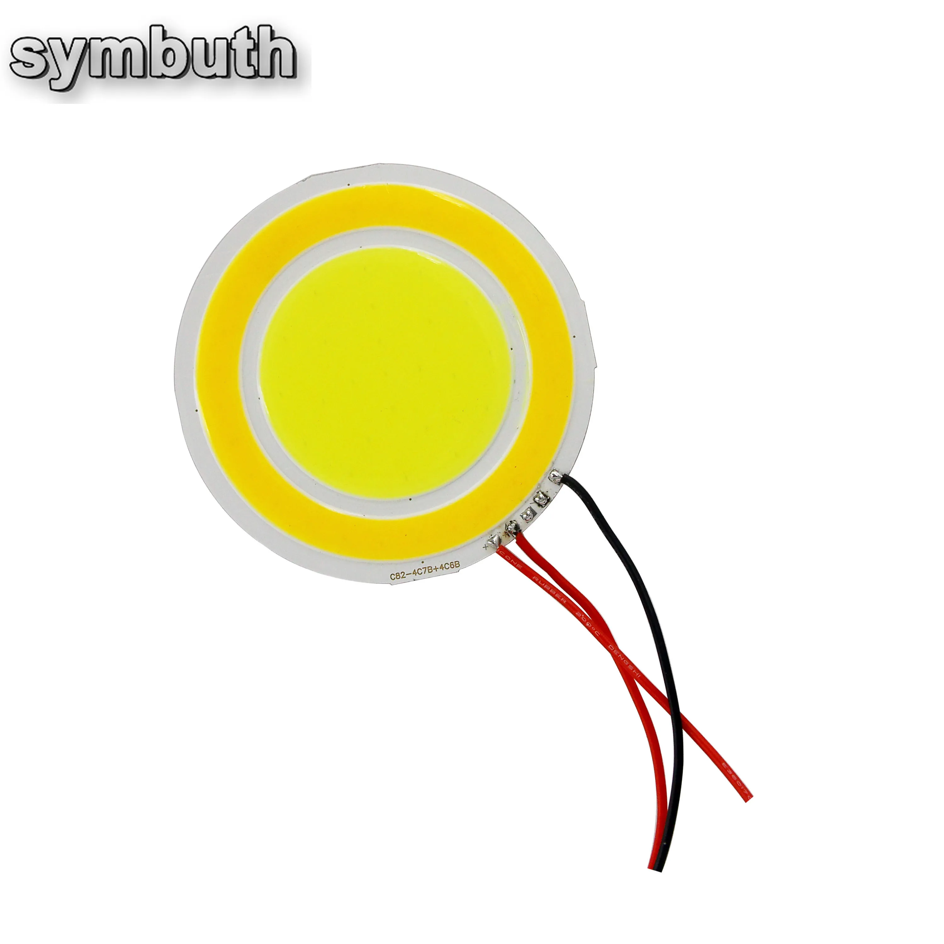 Symbuth DC 12V Led Cob Light Chip 82mm Round Double Color LED COB Diode Modules 4w for DIY Indoor/Outdoor Light Car Lamp