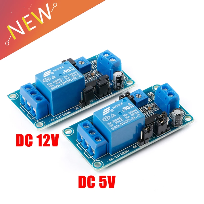 Przekaźnik opóźniający DC 12V 5V opóźnienie włączanie/włącznik czasowy z opóźnieniem moduł z timerem Volt przekaźniki czasowe