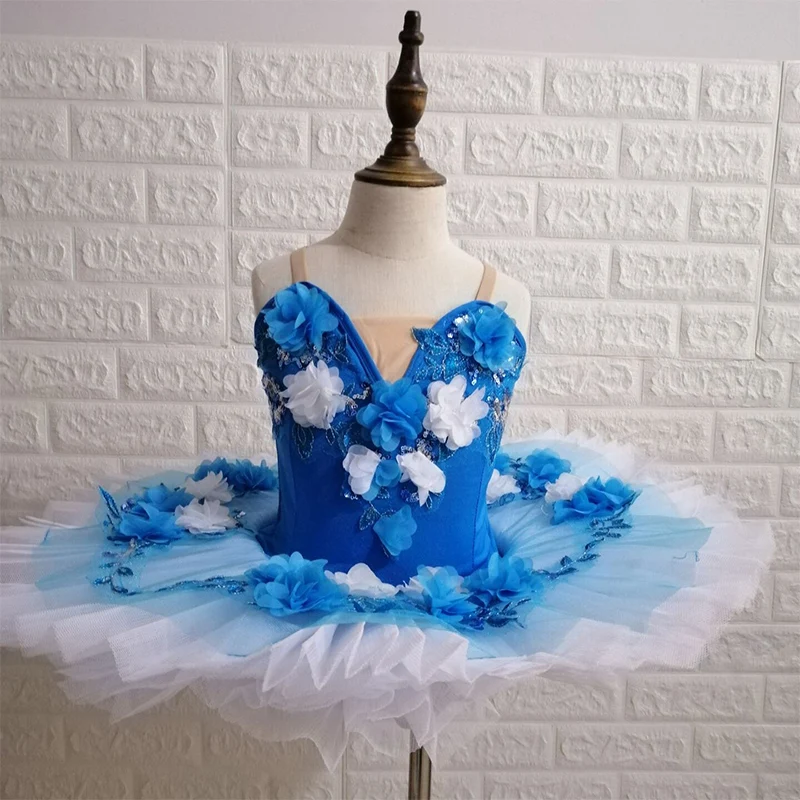 

Professional Ballet Tutu Pancake Enfant Danse Blue Ballet Dress for Child Ballerina Dress Kids Costume Dance Wear